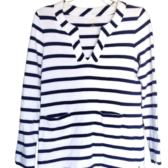 kate spade Tops - Kate Spade Tropez Nautical Navy Striped Womans Long Sleeve Top Size Medium